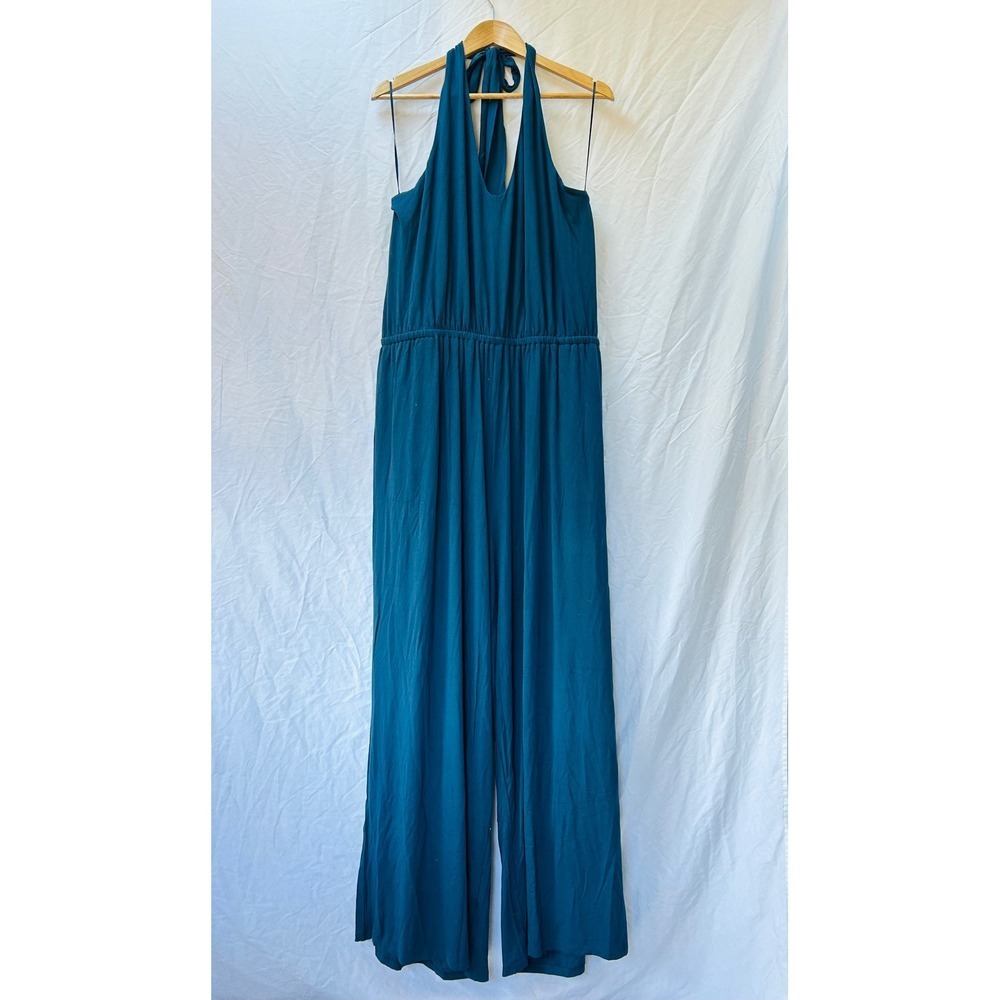 Old Navy Teal Halter Wide-Leg Jumpsuit